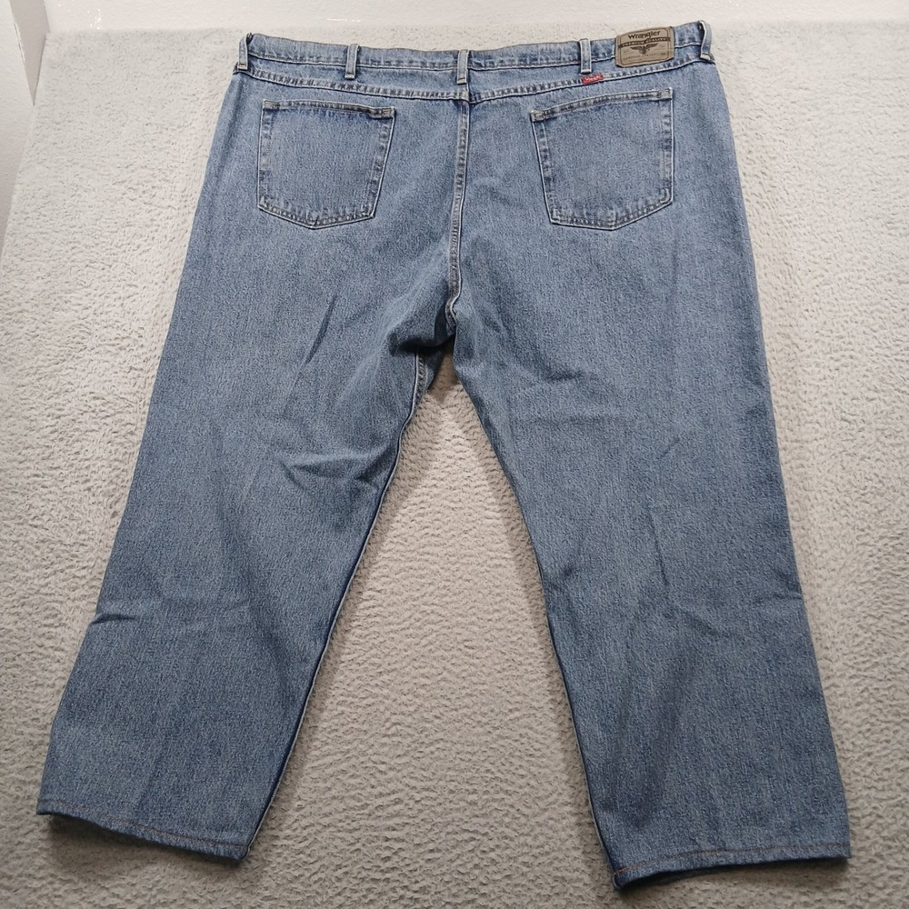 Wrangler Big & Tall Light Wash 100% Cotton Straight Leg Jeans 50x30 - Picture 3 of 10